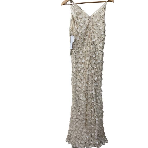 AQUA Raised Floral V Neck Gown Size 12 - Picture 6 of 7